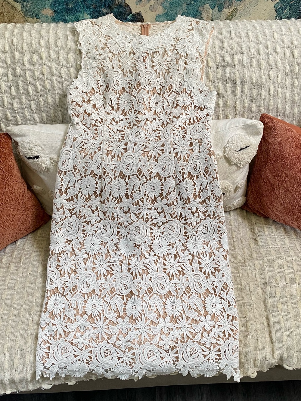 {Mikael Aghal} Lace Shift Midi Dress